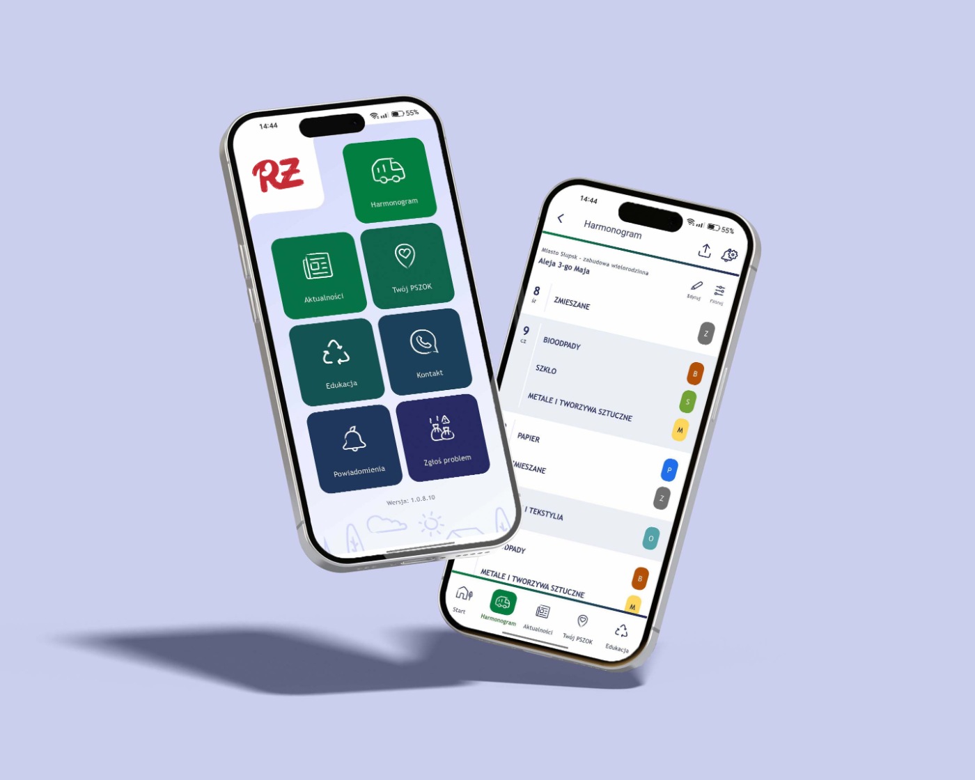 Harmonogram app mockup