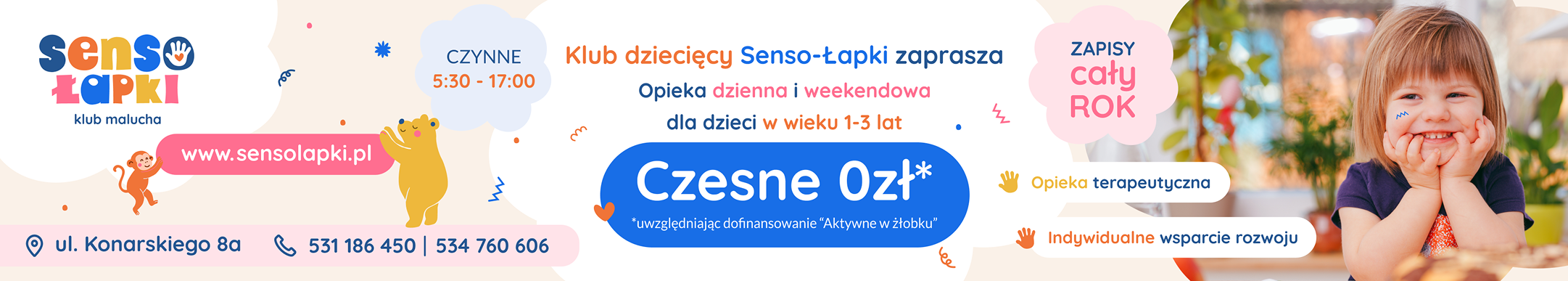 SensoŁapki klub malucha — promotional banner